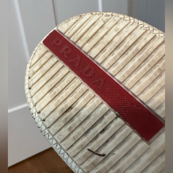 Prada men’s leather sneakers UK size 11 US size 12 white lace up shoes trainers - Picture 5 of 9